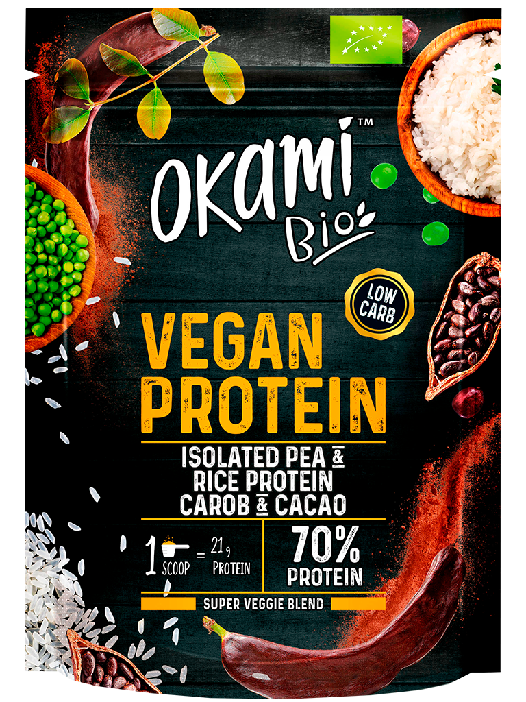 Proteína de Guisante y Arroz con Algarroba y Cacao Ecológica