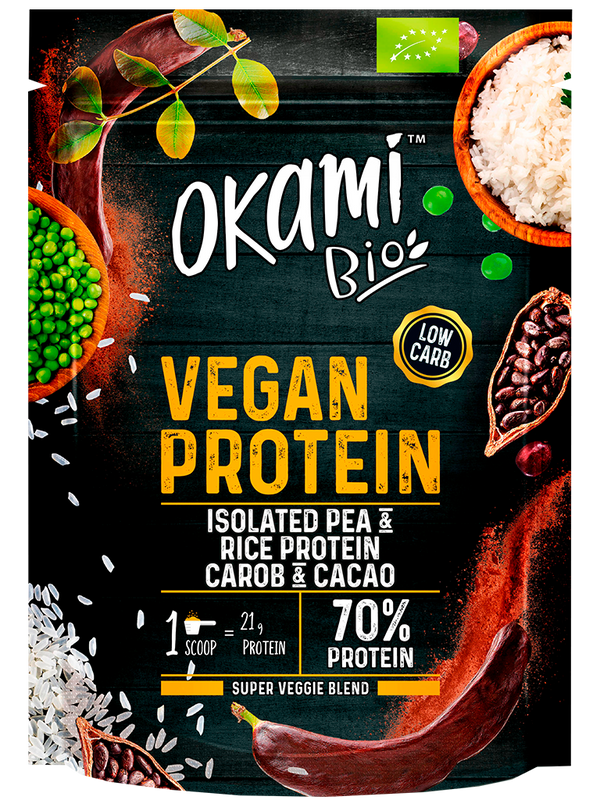 Proteína de Guisante y Arroz con Algarroba y Cacao Ecológica