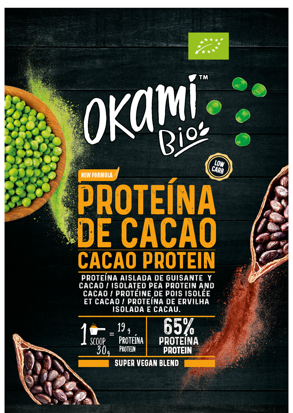 Proteína de Guisante y Arroz con Algarroba y Cacao Ecológica