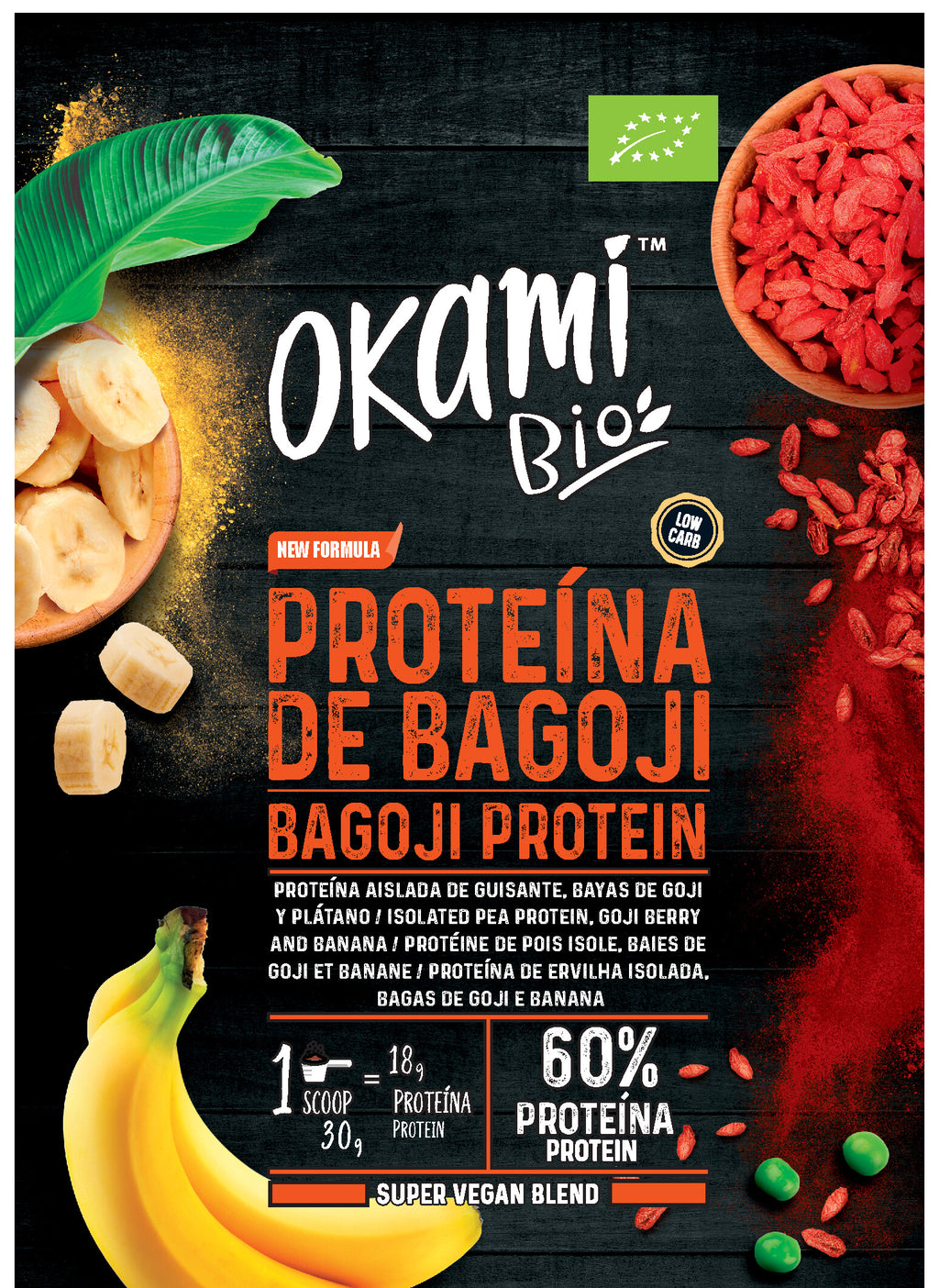 Proteína de Guisante, Goji y Plátano Ecológica