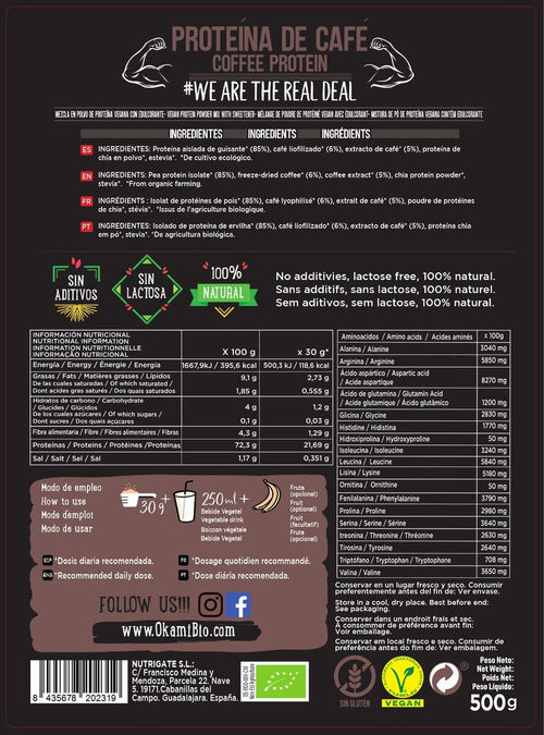 Proteína de Guisante y Café Ecológica