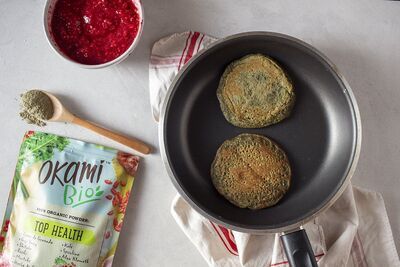 Green Vegan Pancakes recipe