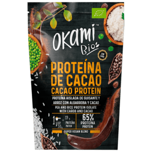 Proteina de guisante y cacao ecológica organica vegana